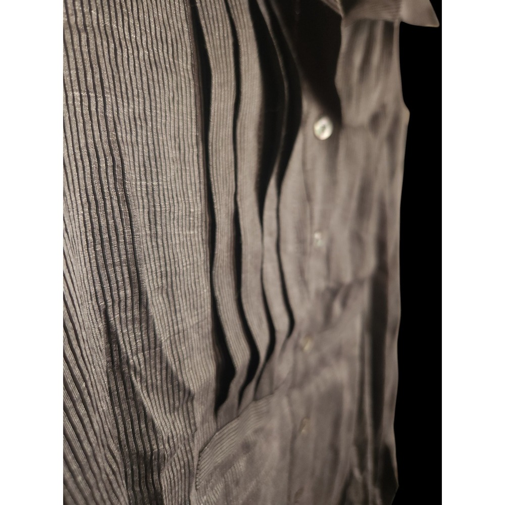 HARSHMAN Drea Stripe Silk Linen Button-Up Tunic Blouse Small Luxury NWT $228 - Picture 4 of 10